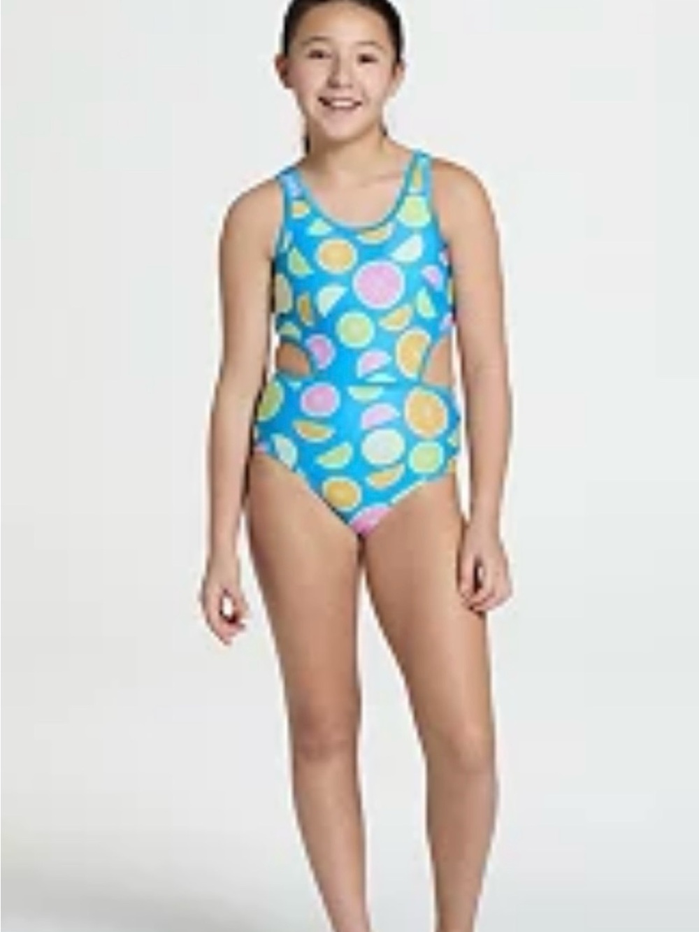 DSG Girls' Cut Out One Piece Swimsuit Sz Medium